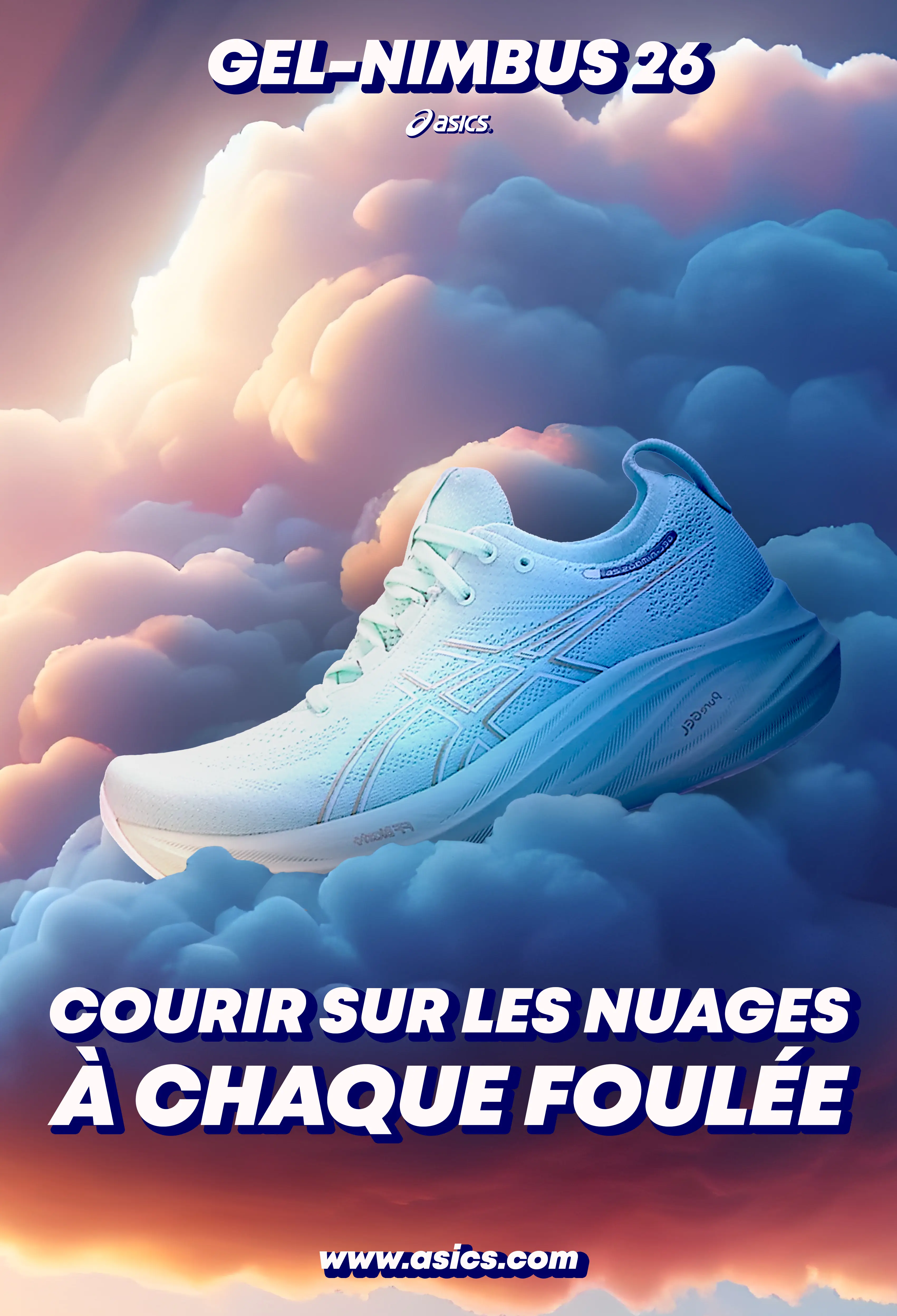 Affiche pour la promotion d’Asics